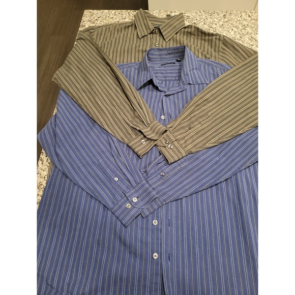 Van Heusen Studio Other - Lot of 2 Van Heusen Studio Mens XLT Tall Striped Long Sleeve Button Down Shirts